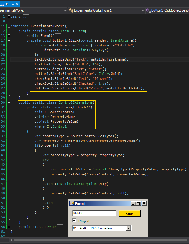 Bind checked. Bind checked